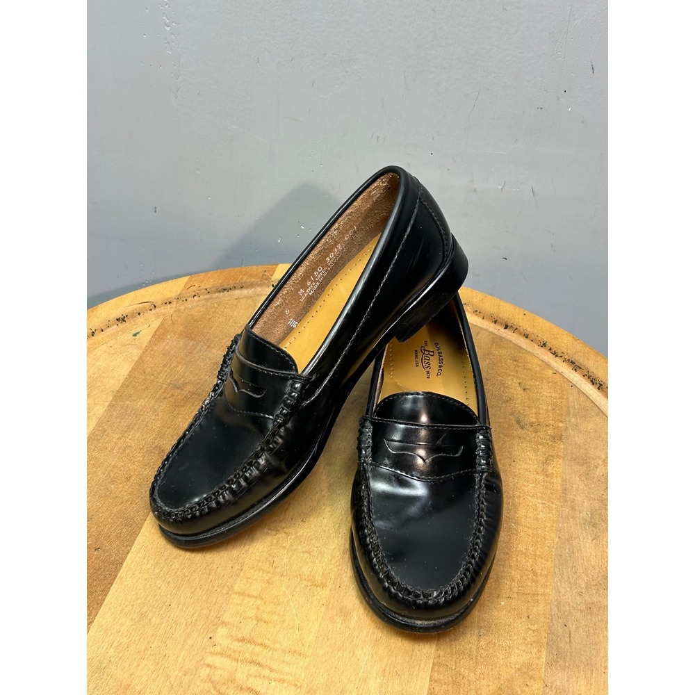 G.H. Bass Penny Loafer Mens 6 Black Weejuns Leather 6150 3039 001 Slip On Shoes